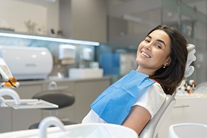 Smiling woman in dental treatment chair