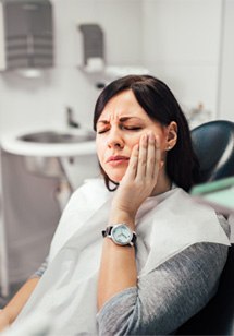 Woman with a toothache